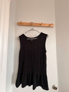 LOFT Black Sleeveless Peplum Tank